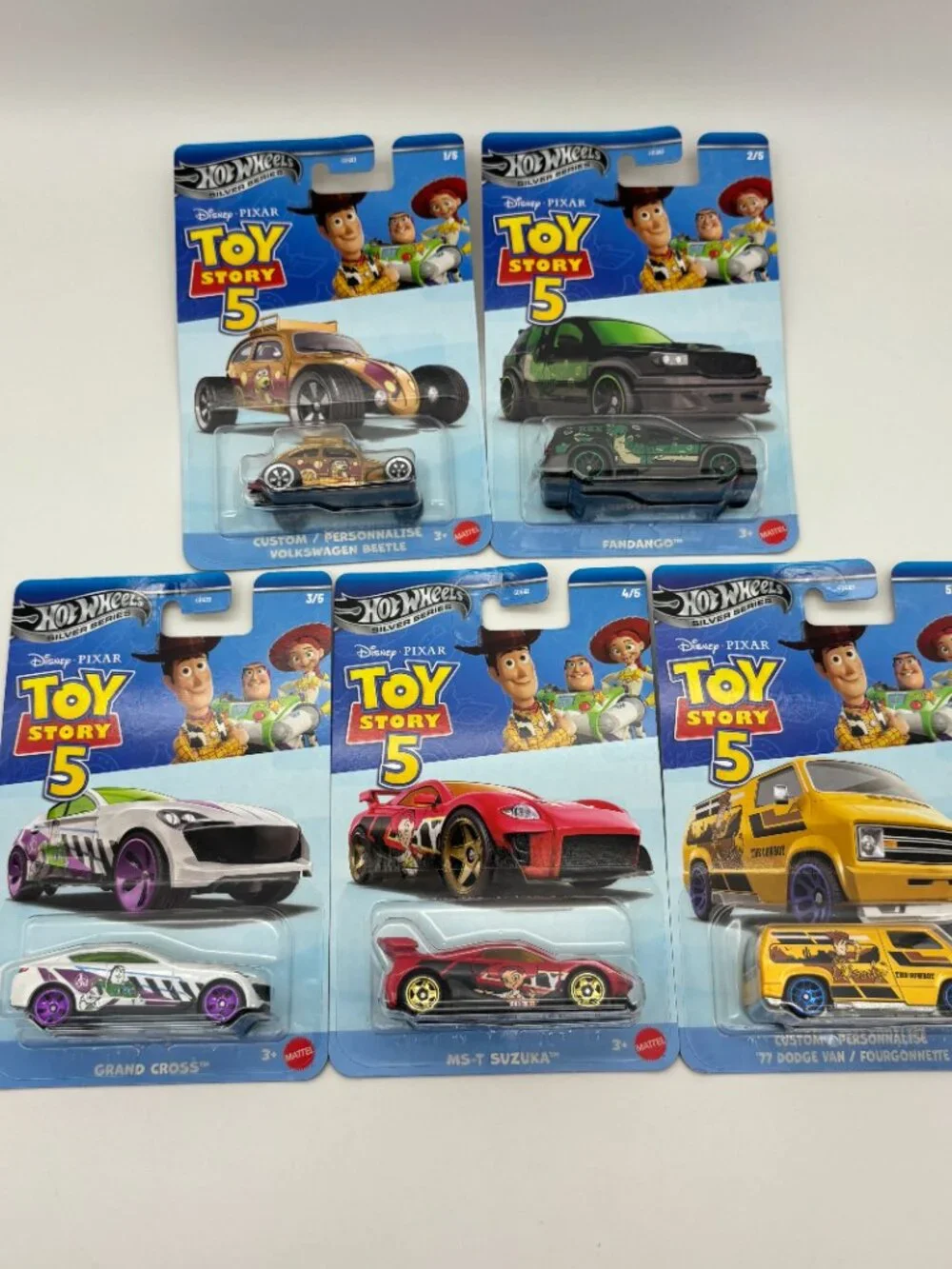 2026 Hot Wheels Silver Series Disney Pixar Toy Story 5 Series, FULL SET of 5 NEW